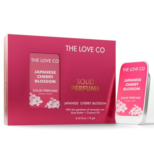 Image of THE LOVE CO. Japanese Cherry Blossom Solid Perfume for Men & Women 12gm | Long-Lasting Floral Fragrance Balm | Alcohol-Free, Travel-Friendly, Pocket Perfume Stick