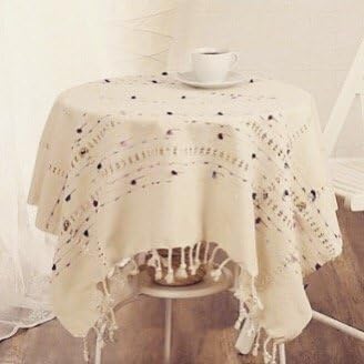 Aygatex Naturel Handmade Tablecloth, 150x150 cm /59x59 inches