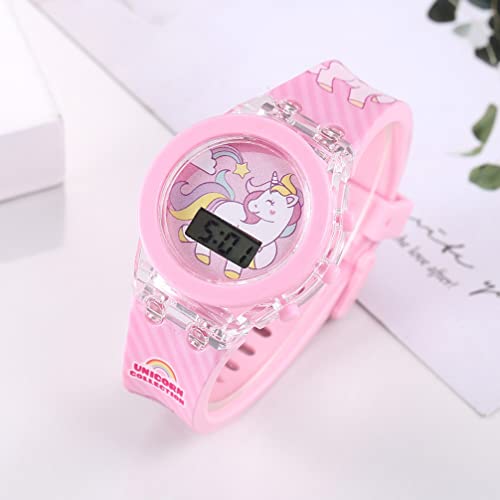UKCOCO Relógio De Pulso Para Meninas: Relógio De Unicórnio E Pulseira De Arco-Íris Relógio Digital I