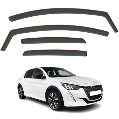 Ensemble de 4 déflecteurs de vent compatibles avec PEUGEOT 208 e-208 MK2 modèles 2020, 2021, 2022, 2023, 2024, 2025, 2026.