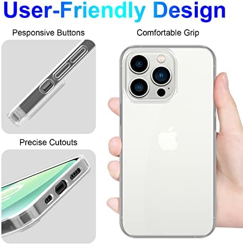 iCatchy for iPhone 14 Pro Case 6.1-Inch, Shockproof Bumper Cover, Anti-Scratch Clear Back (UHD Clear)