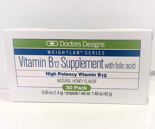 Vitamin b12 supplement with folic acid - 30 ct. honey flavored bl…