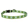Yellow Dog Design, Lime Green Argyle Dog Collar, Large 1″ Wide and Fits Neck 18″ to 28″