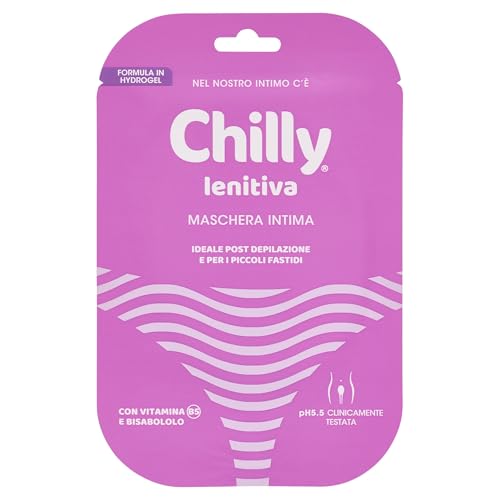 Chilly Intim-Maske, beruhigende Intimmaske, Hydrogel-Formel, mit Vitamin B5 und Bisabolol, nach der Haarentfernung und für kleine unangenehme Intime, Formel mit pH5.5, klinisch getestet