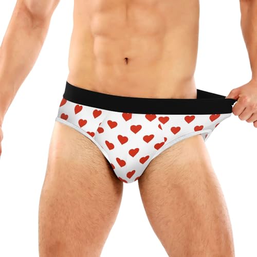 Classic Men's Briefs Underwear Red Hearts Valentines Day Breathable and Soft Comfort Triangle Underwear Men S-3XL3