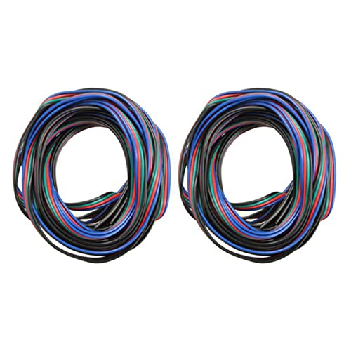 VEMART 2X 4�s�� ���C���[�����R�l�N�^�P�[�u���R�[�h LED RGB�X�g���b�v3528 5050�R�l�N�^�[ �J���t�� 5M