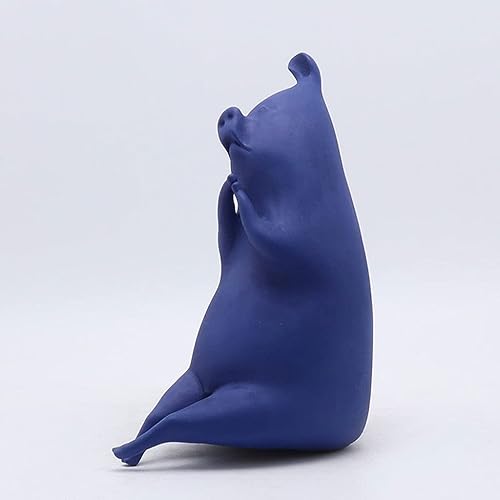 Miniatura 5 de SHUTING2020 Chinese feng Shui Statue Sculpture Blue Cute Pig Animal Decoration Home Interior Desktop Small Sculpture Crafts Decoration Wine Cabinet