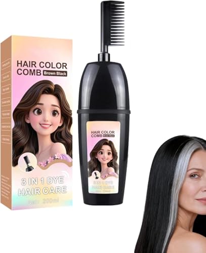 3-in-1 Hair Dye Comb ? Integrated Brush Head, Gray Hair Coverage, One-Step Dyeing, Simple & Easy to Use
