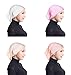 Ksweet 4pcs Lightweight Hijab Cap Under Scarf Women Tube Bonnet Cap Elastic Underscarves Inner Hijab Caps (Beige-MiWE-KQ-Pink)