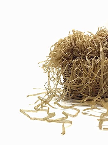Image of Confitti Shredded Paper Crinkle Grass Strips for Gift Tray Hamper Packaging, Box Filler, Basket Filler, Christmas Festival Decoration Paper Holi Mothers day (500 GM, Food Grade Brown)