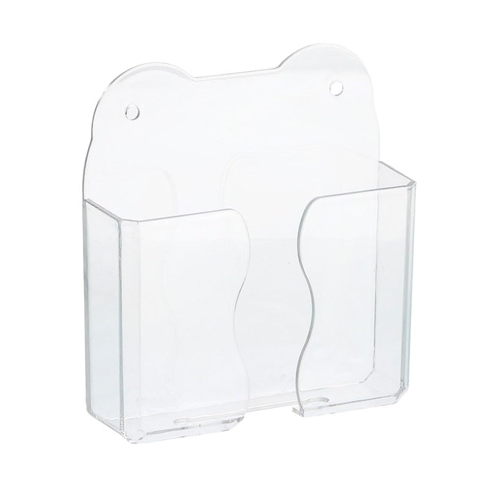 Soporte de pared para teléfono con estación de carga, organizador antideslizante para mesita de noche, oficina y baño, material de policarbonato, 10,5 x 9,5 cm, gris/amarillo/transparente