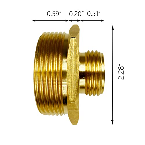 3/4” Ght Male X 1.5” Npt Male Connector, Brass Garden Hose Adapter For Sump Pump And Pool Pump Hose Adapter, Industrial Metal Brass Garden Hose To Pipe Fittings Connector (2 Pack) #TOP1