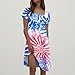 USA Dress Festival Graphic Dressy Casual Independence Day Lounge Fashion Maternity 4th of July Outfits for Women Plus Size Vestidos De Verano para Mujer 2025 Deep Red