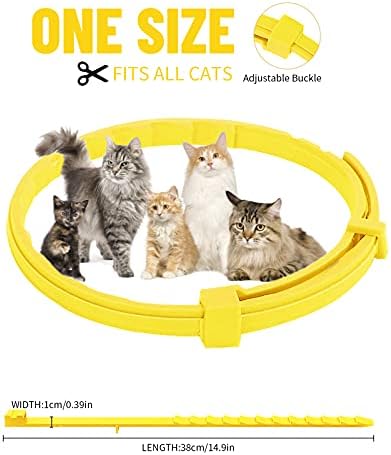 Surglam Cat Flea and Tick Collar, 8 Months Effective Protection Multi-coloured Waterproof Adjustable Cat Flea Collar Natural Safe Flea Tick Treatment for Kittens Cats Puppies