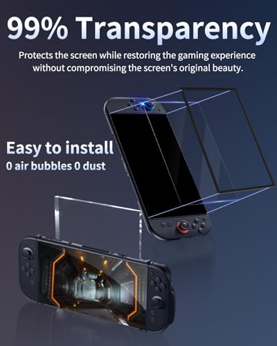 Image of Screen Protector for Switch 2 , OLCLSS Glass Screen Protector for Nintendo Switch 2 with Anti-Scratch Anti-Fingerprint Blue Light Filter , Tempered Glass Protector for Switch 2 2X Stronger with Dust Plugs and Thumb Grip Caps Set