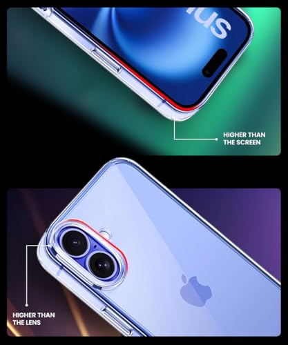 Image of WOW IMAGINE Crystal Clear Transparent Back Case Cover Compatible with iPhone 16 Plus | Full Device & Camera Protection Shockproof TPU | Flexible Silicone Back Cover Case - Transparent