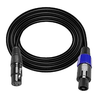 MEIRIYFA Câble Speakon Vers Speakon 2,5m Mâle-Mâle - Rallonge Audio Pro Pour Haut-Parleurs DJ PA