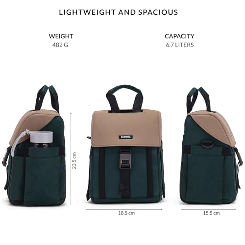 Image of Carriall Nova Meal Bag - Green Lunch Bag /Tiffin Bag for Daily Use, Office, College, School, Travel & Picnic | Easy to Clean & Easy to Carry | 6.7 L Storage Capacity | for Men, Women, Boys & Girls
