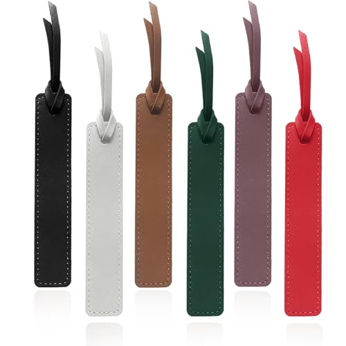 6PCs Bookmark, Leather Bookmarks with Leather Rope, Page Markers Reading Gifts for Women, Readers, Book Mark for Book Lovers by HNQCPCVU