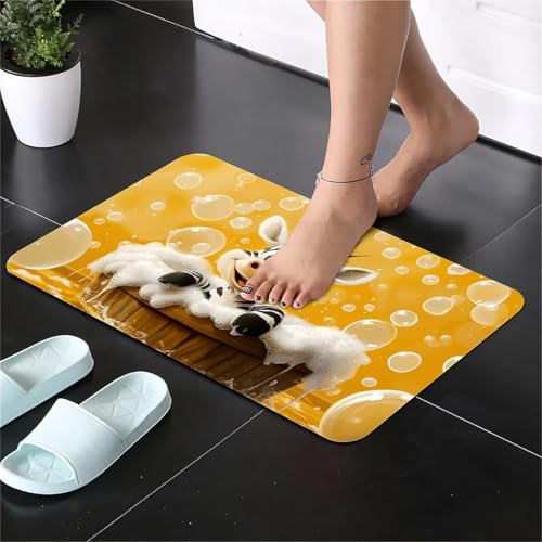 Tapis de bain en diatomite paon blanc absorbant et antidérapant