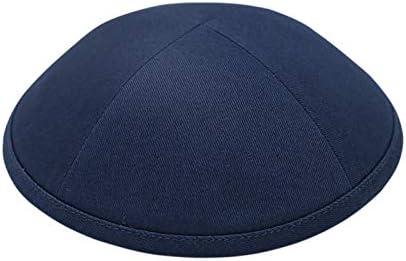 Cool Kippah Navy Cotton Twill Yarmulkah for Boys - Four Part Designed 19cm