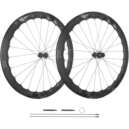 KUNYOS Juego De Ruedas De Carbono Ultraligeras para Bicicleta De Carretera 700C/622 Mm, Juego De Ruedas Tubeless Ready, Llanta Wave De 5045 Mm, Frenos De Disco Center Lock, Trinquete 36T, HG/XDR,HG