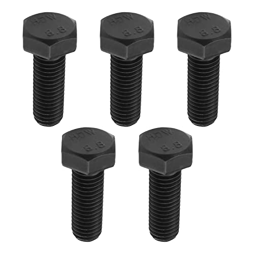 Image of M10 x 30mm Carbon Steel Grade 8.8 External Hex Head Screw Bolts Metric Thread Hexagon Bolts Fastener, 36.7 x 16 x 16mm (Lx W x H) Bolts for Machinery Industry Furniture Black 5pcs