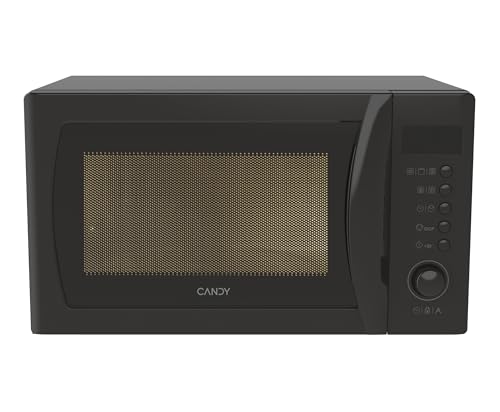 Candy Idea CMGA20SDLB Microondas con Grill,20L, 700W-1050W,5 Niveles de Potencia,8 Programas Automáticos,Alerta Acústica Finalización, Plato 25,5CM, Grill Rack,Descongelación, Apertura Izquierda,Negro