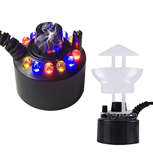 RoserRose Brumisateur à Ultrasons, 12 LED Three Color Gradient Atomiseur Mist Maker Brumisateur d'eau avec Protection Anti-éClaboussures Amovible pour Fontaine d'eau ChaudièRe Halloween