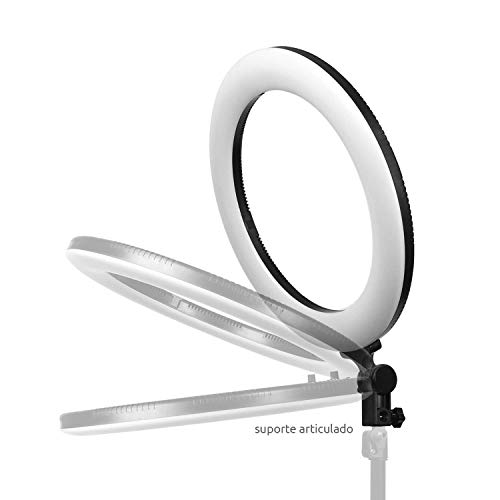 Iluminador LED Ring Light Antorium RL-14 35w com tripé 2 metros