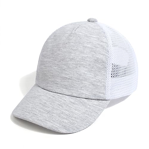 Image of Duoyeree Toddler Baseball Hat, Dinosaur Mesh Adjustable for 0-8T Kids | 60% cotton blend, full mesh back ventilation; curved UV brim, velcro strap, sizes 0-8T for beach outdoor summer