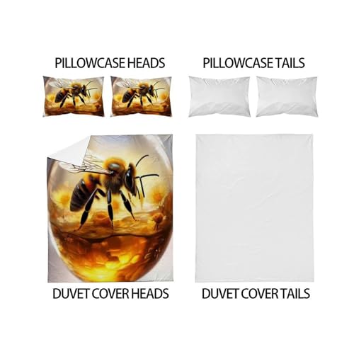 Parure de lit microfibre 220x240cm avec animaux imprimés 3D pour enfants