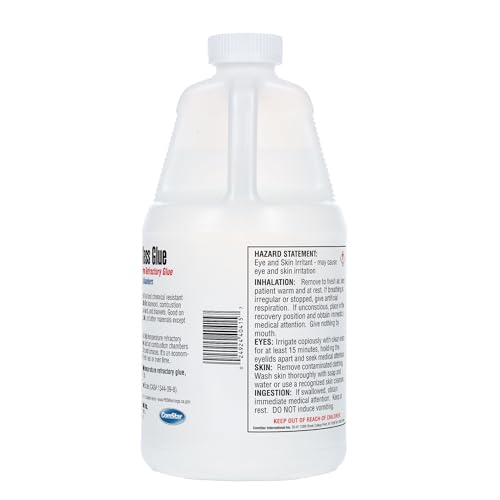 ComStar Water Glass Glue, High Temperature Combustion Chamber Glue, Super Strong Adhesive for Boilers & Furnaces, Heat & Chemical Resistant, Repairs & Sets Refractory Chambers, 1/2 Gallon (40-415)