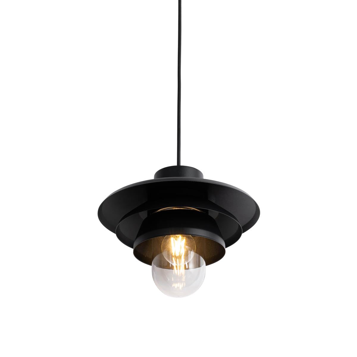Qazqa morty - Suspension - 1 lumière - Ø 28.5 cm - Noir - Design - éclairage extérieur
