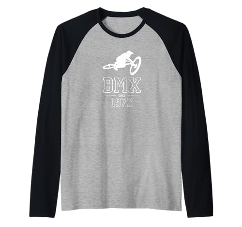 Bicicleta BMX Since 1972 en Salto Camiseta Manga Raglan
