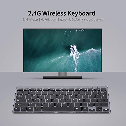 Teclado sem fio 2.4G Mini teclado sem fio ultrafino Teclado mudo Teclado 78 teclas sem fio para comp