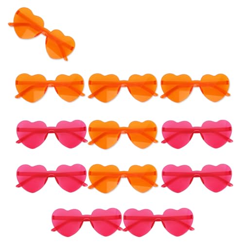 12PCS Heart Sunglasses Bulk Pink and Orange Red Taylor Birthday Party Bachelorette Party Favors