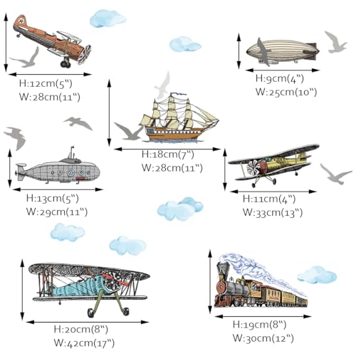 Vinilos decorativos grandes de avión para habitación infantil miniatura 4