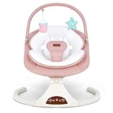 Baby Swings for Infants, Portable Stationary Infant Swing with 5-Speed Settings, Bluetooth Music & Timer, Suitable for Newborns up to 9 Months (Pink)