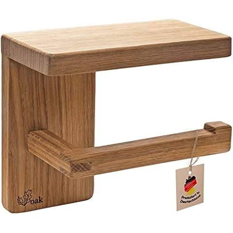 Voak® Toilettenpapierhalter Holz ohne Bohren Cover