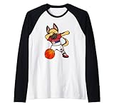 Dabbing Pastor Alemán Serbia Fans del Baloncesto Jersey Deporte Camiseta Manga Raglan