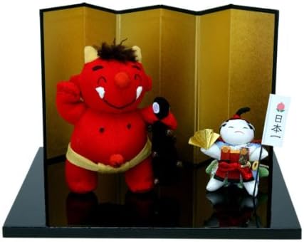 Amazon Co Jp 手作り五月人形 和ぐるみ鬼くんと桃太郎 大 豪華な節句飾り ホーム キッチン