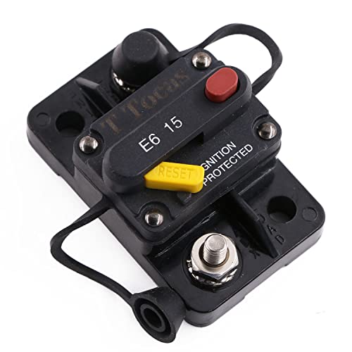 E6 15A Circuit Breaker Manual Reset, Mid Range Mini Fuse DC 12-32V