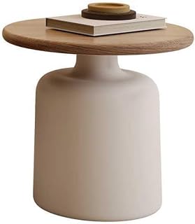 Soffbord Med Förvaring Liten lägenhet Enkel Modernt Soffbord Vardagsrum Hem Nytt Runt Soffbord Krämstil Massivträ Soffbord Soffbord För Vardagsrum(50 * 50 * 44)