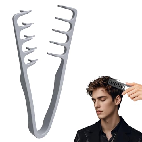 IWIDYA 1PC Pettine volumizzante capelli, Pettine a Denti Larghi per più Volume e Morbidezza, Per Tutti i Tipi di Capelli, Definisce e Districa Senza Sforzo, Grigio