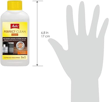 Melitta Limpiador Perfect Clean - Limpiador líquido para sistema de leche de cafeteras súperautomáticas, producto de limpieza eficiente e higiénico que elimina restos de leche y bacterias, 250 ml1