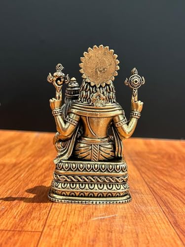 Estatua Narasimha de latón premium 10 cm miniatura 5