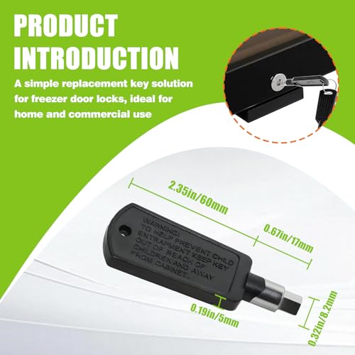 3-Pack 5304485424 Freezer Door Lock Key Compatible with Frigidaire FFBC4622QS FFBC4622QS1, Wine Cooler & Chest Freezer Replacement Key, Replaces AP5331004 PS3506557
