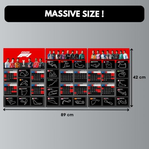 Image of Funk You Store Split Design Formula 1 Posters | Poster 3 A3 Sized Car Posters for Wall | Large Size (89 x 42 cm) F1 Poster for Wall | F1 (F1 Calender 2026) (B 040)