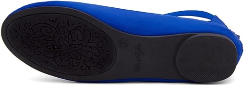 Vista 4 de Shoe Land Zapatos planos de ballet SL-Malory para mujer, con puntera redonda, correas elásticas en el tobillo, zapatos planos cómodos para boda